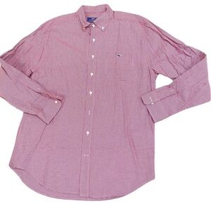 Men’s Vineyard Vines classic fit tucker shirt cotton button down shirt red large